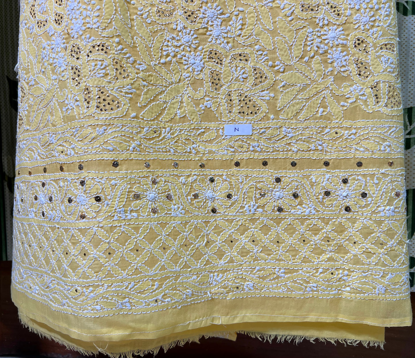 Lucknowi handmade chikankari cotton unstitched salwaar, kameez and dupatta (Set of 3)